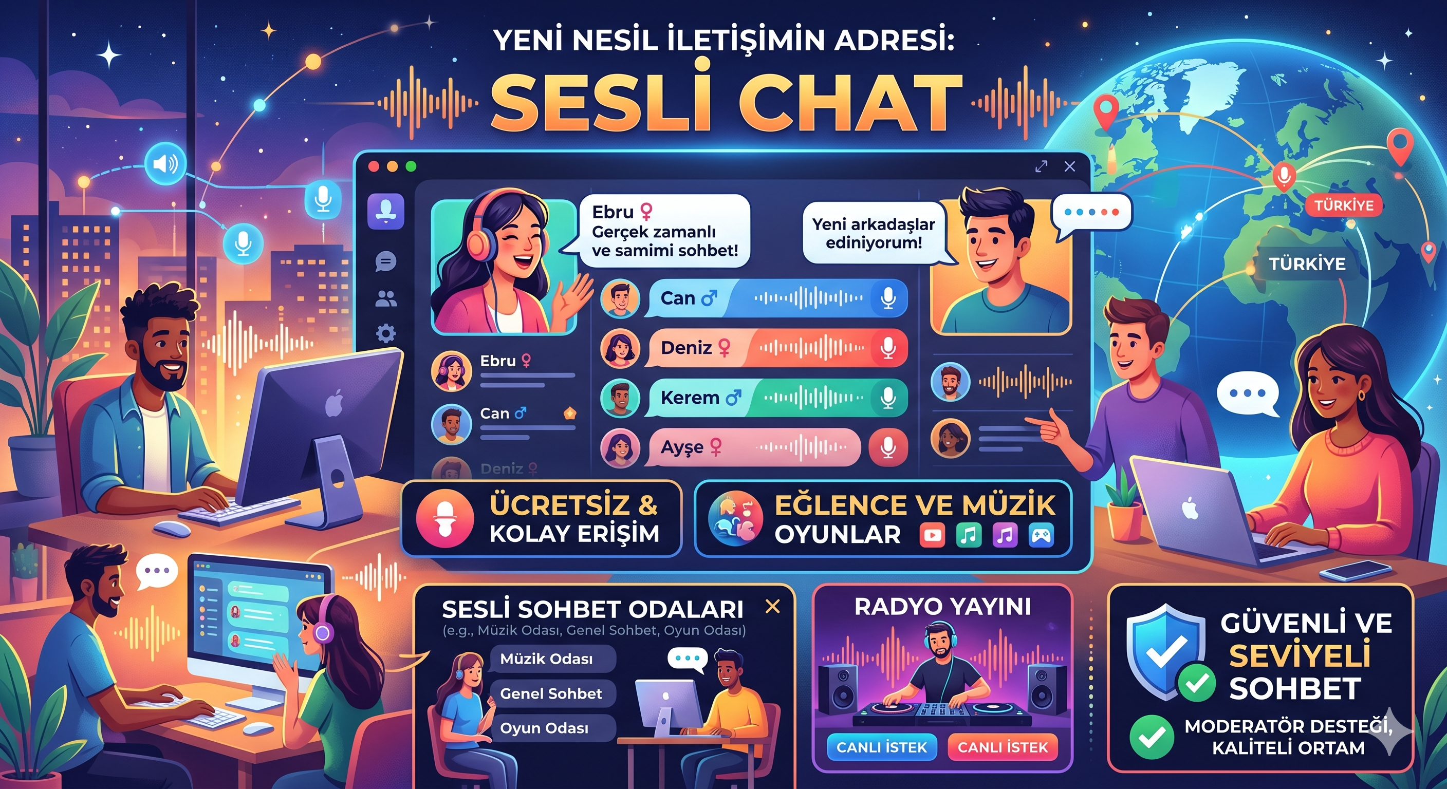 Yeni Nesil İletişimin Adresi Sesli Chat ve Sesli Siteler